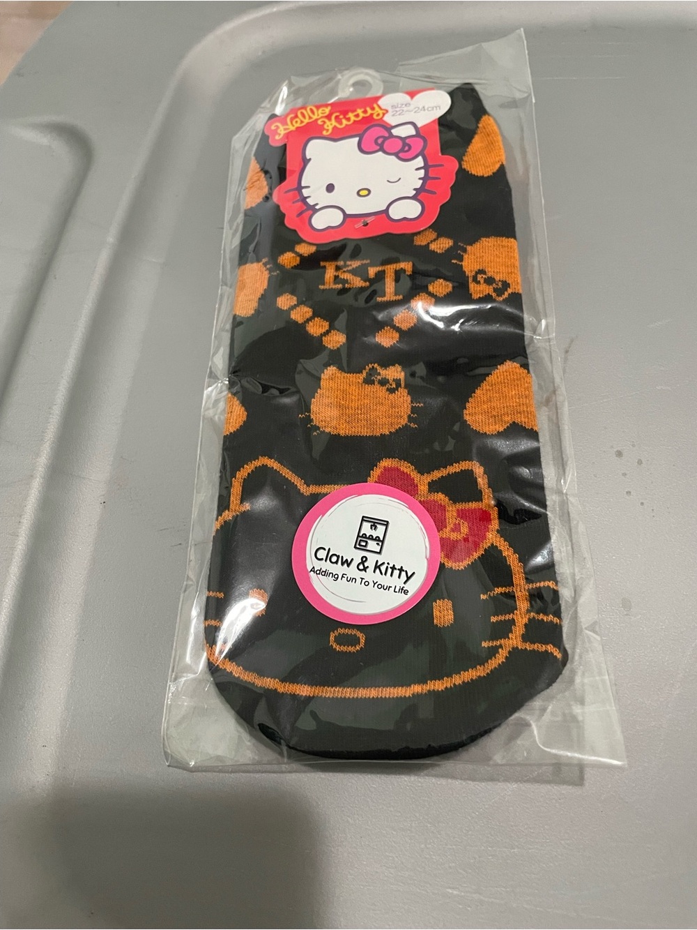 Hello Kitty Black and Orange Low-Cut No-Show Socks